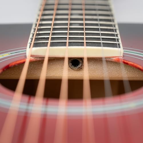 Image of Progressa Series Guitar: 36H Semi Acoustic Guitar - 36 Inches (Red) | 6-String Natural Finish Wooden Guitar | Right Hand Semi Acoustic Guitar Kit for Beginners, Professional & Adults