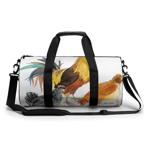 Sac de voyage pour camping et randonnée avec imprimé poulets original