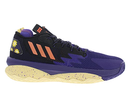 adidas Dame 8 Unisex Shoes Size 14, Color: Purple/Yellow