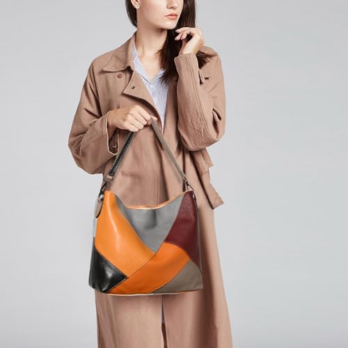 Image of YALUXE Women's Real Leather Shoulder Bags Hobo Handbags Purse Crossbody Bag
