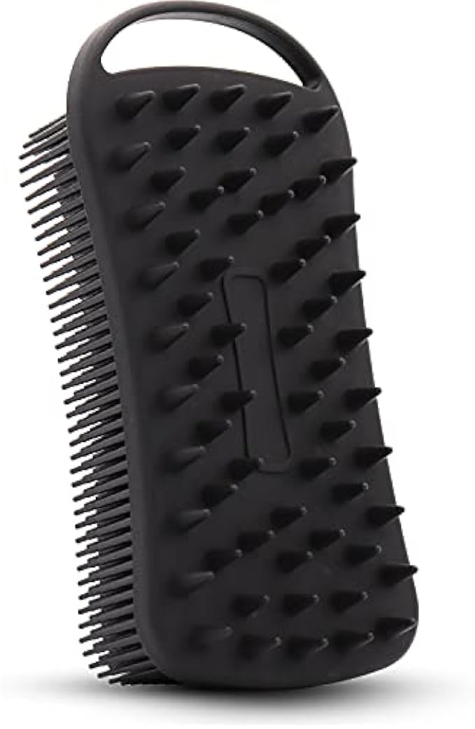 2 in 1 Silicone Body Scrubber, Shower Scrubber for Body, Soft Silicone Loofah for Sensitive Skin, Lathers Well, Scalp Massager Shampoo Brush, Double-Sided Body Brush, Gentle Exfoliating