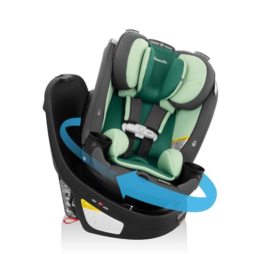 Image of Evenflo Revolve360 Slim 2-in-1 Rotating Car Seat with Green & Gentle Fabric (Peridot)