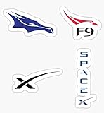 SpaceX Logo Bundle Sticker - Sticker Graphic - Auto, Wall, Laptop, Cell, Truck Sticker for Windows, Cars, Trucks