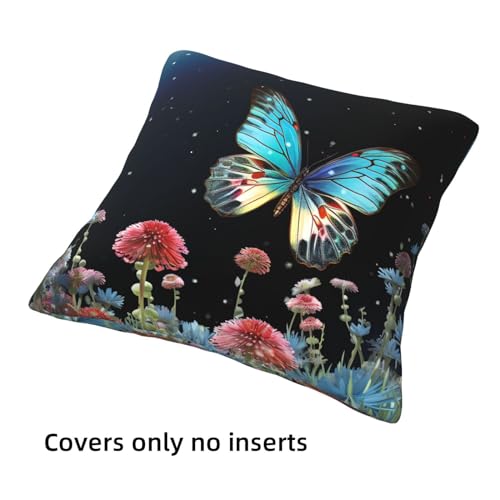 Housse de coussin 45x45 papillon moderne pour canapé et salon lot de 4