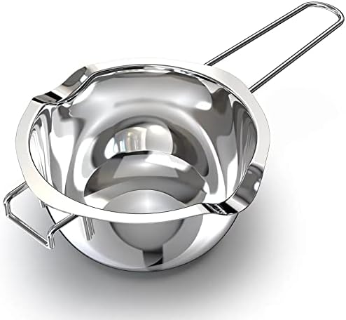 Double Boiler Pot for Melting Chocolate, FULUWT 480ML/ 2 Cup Capacity Stainless Steel Pot for Melting Butter, Cheese, Candy and Candle Making