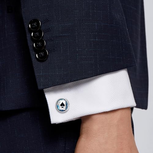 Playing Card Ace Cufflinks for Men Sterling Silver Poker Card Cuff Links Wedding Anniversary Jewelry for Father Business Tuxedo4