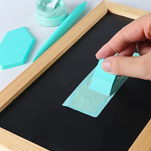 She Love Angled Chalk Paste Squeegee Set 17 Packs Screen Printing Squeegee, Rubber Mini Squeegee For Chalk Paint Ink Screen Printing Start Kit With 5 Stir Sticks Storage Box For Silk Screen Stencil #TOP5