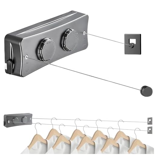 Corde à linge rétractable inox 2x5,1 m