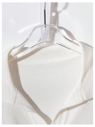 GORGLITTER Women's Short Sleeve Cardigan Sweaters Casual Knit Button Down Collared Sweater Top3