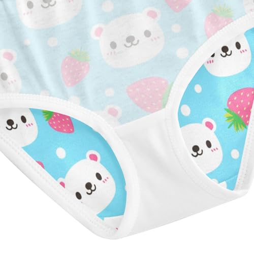 Joisal Fancy Toddlers Underwear Floral 2t Cotton Cute Panties Girl Cute Bears Strawberries Blue Kids Undies Briefs 5