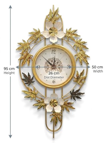 Image of Large Modern Wall Clock for Living Room,Decorative Silent Battery Operated Wall Clock with Metal Wall Art for Kitchen /Bedroom /Entryway /Office Decor (MO-11)