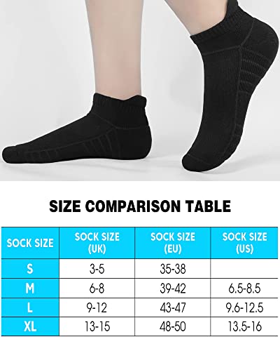 Tmani 6 Pairs Men Socks Cushioned Ankle Durable Cotton Socks Thick Low Cut For Sport Running Basketball Football #TOP6