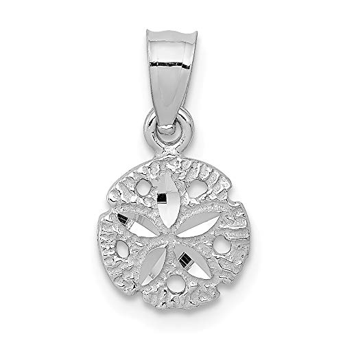 14k White Gold Sand Dollar Sea Star Starfish Pendant Charm Necklace Seashore Seashell Fine Jewelry For Women Gifts For Her