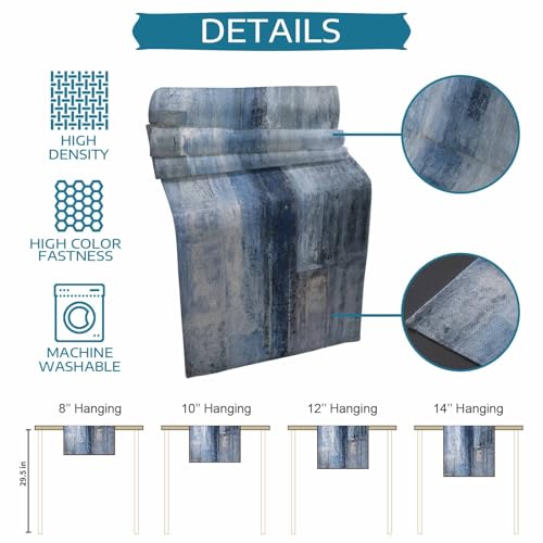 Burlap Linen Table Runner - 72 Inch Long, Retro Rustic Art Abstract Modern Decor Kitchen Dining Table Runner Dresser Scarves, Blue Ombre Painting Farmhouse Decor for Coffee Table Wedding Party Banquet by Love - Home - Used condition - US$14.96