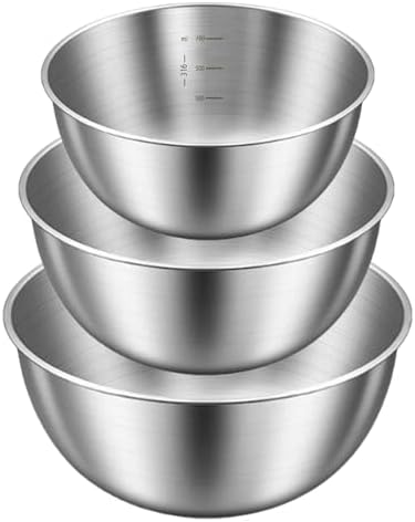 ‎ ‎ 3 piece Stainless Steel Mixing Bowl; 23cm/20cm/17cm