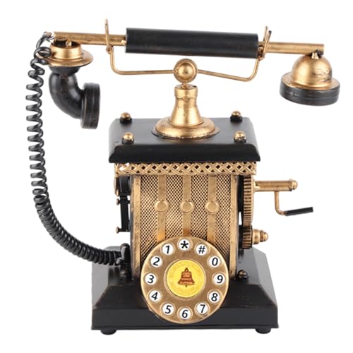 Jwthee Retro Telephones, Decorative Phone European Rotary Dialing Telephone Decor Artist Figurine for Home Office Hotel Decoration
