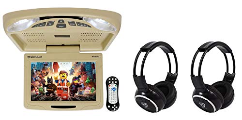 Rockville RVD12HD-BG 12" Beige Flip Down Monitor DVD Player HDMI/USB+Headphones