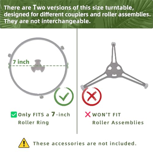 Gemroom 9.6" Microwave Glass Plate with Small Coupler Hole