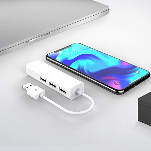 LENTION 3 USB Ports Hub with RJ45 LAN Adapter Laptop Ethernet Dock Network Extender Compatible MacBook Air/Pro (Previous Generation), Chromebook, Windows Laptop, More (CB-USB-HUB-WHI) - Thumbnail 5
