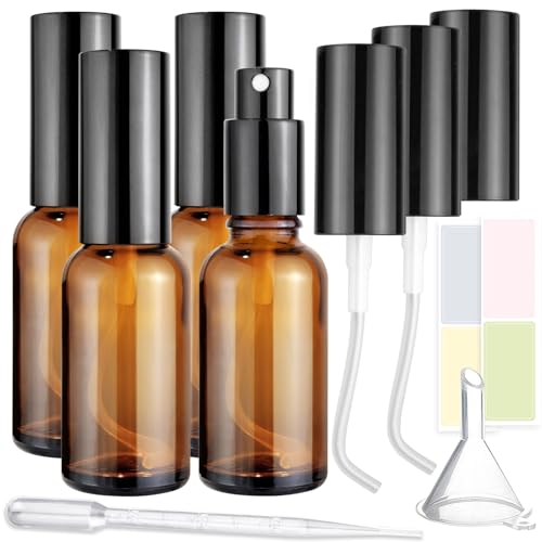Showvigor 4-Pack 1oz/30ml Amber Glass Spray Bottles for Fine Mist