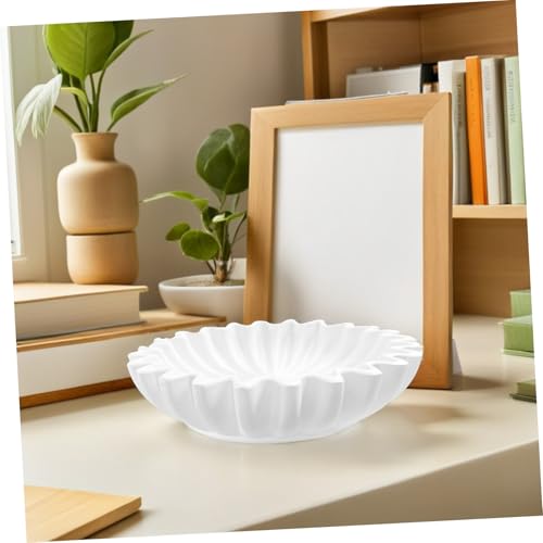 Cuenco decorativo de resina con diseño delicado blanco LALADEFIEE 8