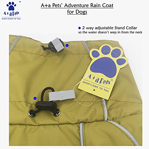 Image of A+a Pets' Adventure Raincoat for Dogs | Easy to Wear | Adjustable Neckline | Reflective Stripes | Breathable Light Weight (M)