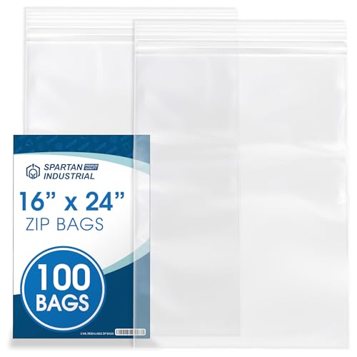 Spartan Industrial 16 x 24 in Clear Reclosable Zip Bags (100 ct)