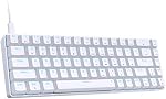 DIERYA T68SE 60% Clavier mécanique de jeu,Ultra Compact Mini 68 Clé avec interrupteurs rouges Clavier filaire, Clés anti-Ghosting, pour ordinateurs portables Windows et PC Les joueurs, Blancs