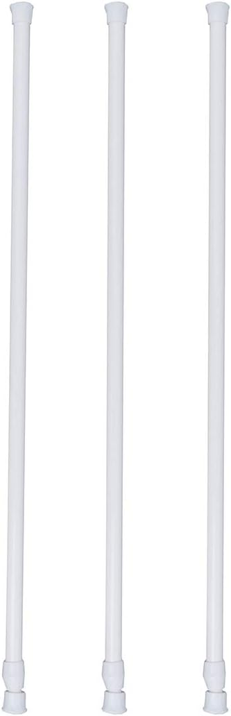 3pcs Telescoping Curtain Rod Adjustable Curtain Rods Adjustable Shower Curtain Rod Tension Shower Curtain Rod Multi-Function Telescopic Bar White Multifunction Shower Rod