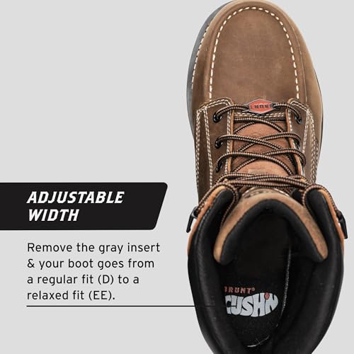 BRUNT Marin Welted (Comp Toe) - Men’s Size 11, Dark Tan - 8" Waterproof Safety Toe Wedge Work Boot - Goodyear Welt Construction - EH & ESR Rated - Oil & Slip Resistant - Adjustable Width System by BRUNT - Used condition - Image 5