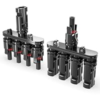 deleyCON PV4 Solar 4-Fach Y Stecker Paar 1000V Männlich/Weiblich T-Typ IP67 Wasserdicht (Solar Photovoltaik Steckverbinder) Verteiler, Splitter, PV Kupplung, Solarstecker, Solarpanel