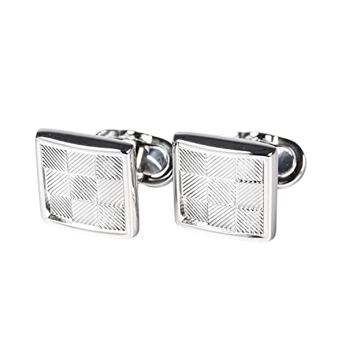 父の日 モンアート MONART カフス メンズ カフリンクス カフスボタン スクエア型 市松模様 シルバー RGEV2 F112 Made in Italy [正規代理店] [並行輸入品]