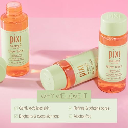 Image of Pixi Glow Tonic Balancing Face Toner Glycolic Acid for Radiant Skin Daily Brightening Toner (3.4 fl oz / 100 ml)