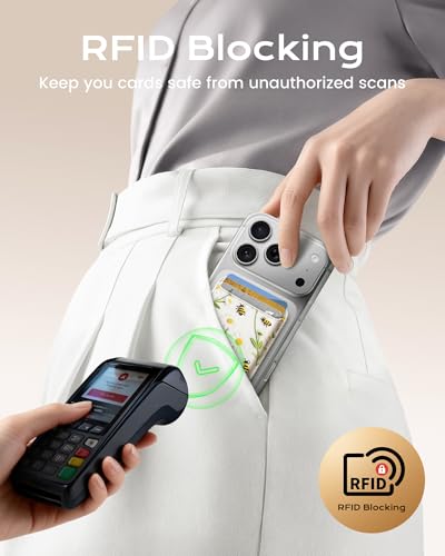Image of KPNEOL Magnetic Mag-safe Wallet Cell Phone Card Holder for Phone Case with Mag-Safe, Stronger Magnetic RFID Leather Stick on Phone Wallet Compatible with iPhone 17 /16 /15 /14 /13 /12 Series,Daisy Color