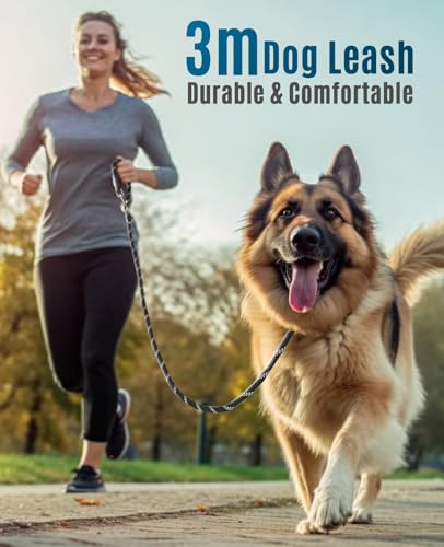 oneisall Hundeleine für Große & Mittelgroße Hund(15-60kg), 3m Verstellbare Doppelleine & Freihandleine aus Nylon mit Reflektierend durch die Extreme Kraft bis 200 kg