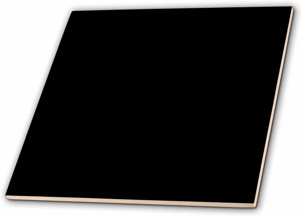 3dRose Color Black 12 Inch Ceramic Tile