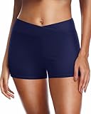Yonique Womens Swim Shorts Bathing Suits Bottoms Swimsuit Bottoms(Available in Plus) Navy Blue L