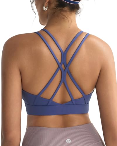 Image of RUNNING GIRL Sports Bras for Women,Strappy Crisscross Back Padded Low Impact Running Sports Bra with Removable Cups