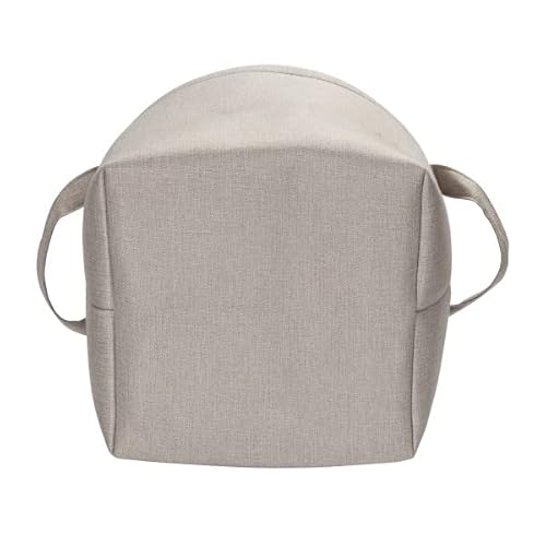 Household Essentials Round Laundry Bin, Soft-Sided Multipurpose Laundry Basket, Linen Lining And Short Handles, Gray #TOP5