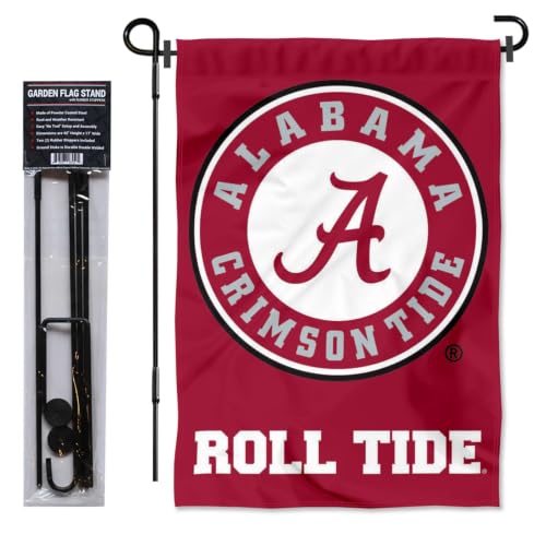 Alabama Crimson Tide Garden Flag with Stand Holder