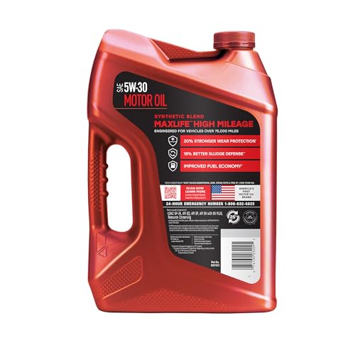 Image of Valvoline High Mileage with MaxLife Technology SAE 5W-30 Synthetic Blend Motor Oil 5 QT, Case of 3 (Packaging May Vary)