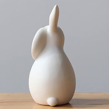 【美品】ウサギ　兎　白兎　陶器　置物　インテリア　工芸品　美術品　A2932 美品】ウサギ 兎 白兎 陶器 置物 インテリア 工芸品 美術品
