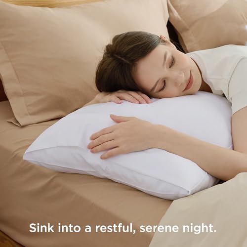 Bedsure Queen Pillow Cases Set of 2 - White Brushed Microfiber Pillowcase 2 Pack, Super Soft Pillowcase, Pillow Case Covers with Envelope Closure, Wrinkle, Fade and Stain Resistant, 20x30 Inches