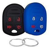REPROTECTING Silicone Rubber Key Fob Cover Compatible with 2006-2015 Ford Edge Escape Expedition Explorer F-150 F-250 Super F-350 Super Flex Focus Fusion Mustang Taurus X Lincoln Navigator