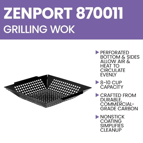 Wok de parrilla antiadherente Zenport 12 pulg 5 unidades miniatura 4