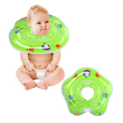 Image of Fast Inflatable Swimming Ring,Transparent PVC Material,The Material is Soft, Full of Super Elasticity, Soft Texture, Impact Resistance, Pressure Resistance Fan-Shaped Baby Swimming (Green)