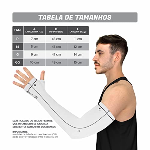 Manguito Esportivo Longo Pro HC com Cobertura da Mão Muvin - Proteção Solar UV50+ - Costura Flat e R