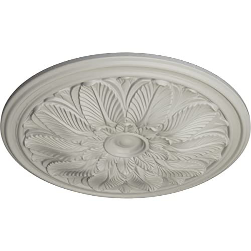 Image of Ekena Millwork CM22BOPCF 22 5 /8 OD x 1 3 /4 P Bordeaux Ceiling Medallion (fits Canopies up to 3 1 /4), Hand-Painted, Pot of Cream