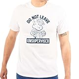 Brisco Brands Dennis The Menace is Unsupervised Mens Graphic T Shirt Tees White