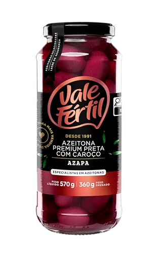 Azeitona Preta Azapa com Caroço Premium Vale Fértil 360g